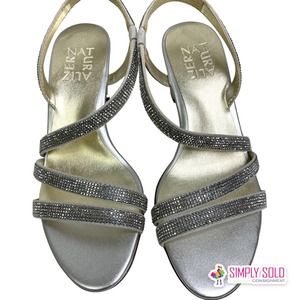 Naturalizer Women's Vanessa 2 Silver Evening‎ Strappy Sandals Open Toe W/ Box 5M